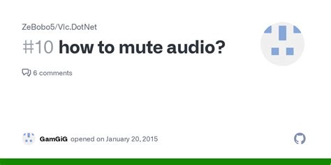 How To Mute Audio · Issue 10 · Zebobo5vlcdotnet · Github