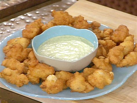 caribbean conch fritters with cilantro tartar sauce recipe food network recipes food conch