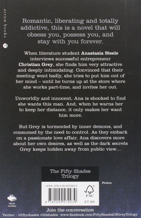 There are sections of text like this. Summary of fifty shades of grey series E.L. James ...