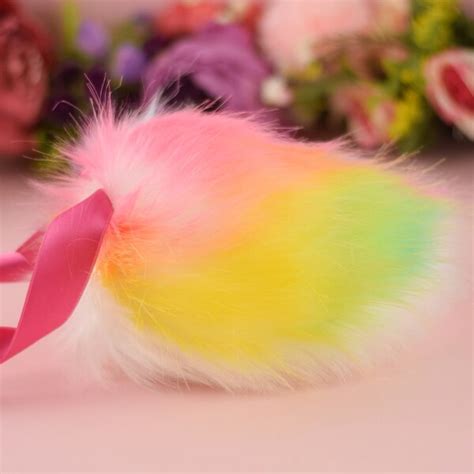 Rainbow Bunny Tail Etsy