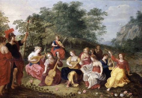 Balen Hendrick Van Minerva And The Nine Muses Oil On Panel 78 X 108
