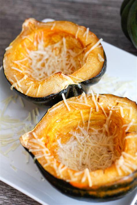 Baked Acorn Squash With Garlic And Parmesan Cheese Runeatsnap