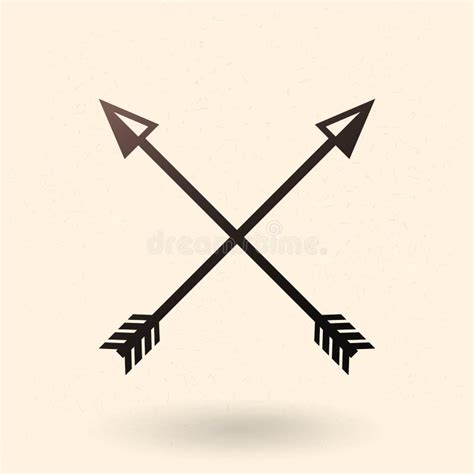 Vector Black Medieval Icon Of Crossed Arrows Stock Vector
