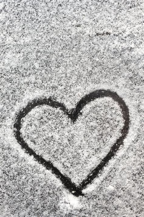 Heart Shape Drawn With The Snow Stock Photo Image Of Arrow Heart