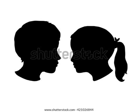 Boy Girl Silhouettes On White Background Stock Vector Royalty Free