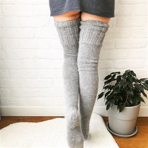 Thigh High Socks Plus Size Slouchy Socks Fuzzy Socks Leg Etsy Thigh High Socks Thigh High