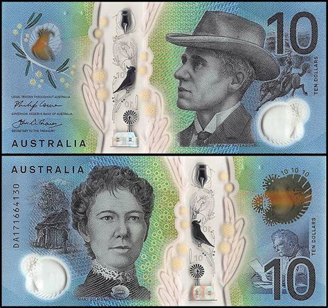 Australia 10 Dollars Banknote 2017 P 63 Unc Polymer