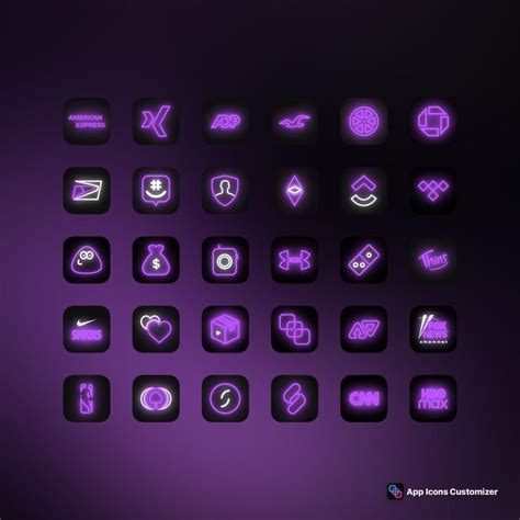 500 Purple Neon Ios 14 App Icon Pack Magenta Neon