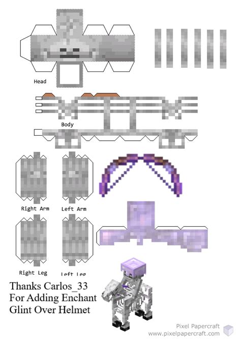 Pixel Papercraft Skeleton Horseman