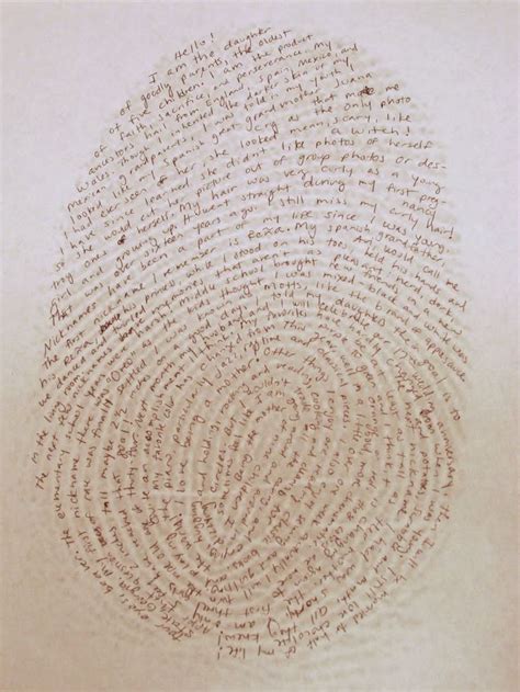An Image Of A Fingerprint On Paper With Words Written In The Middle And