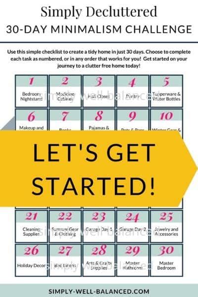 Free Printable 30 Day Minimalism Challenge To Simplify Your Home