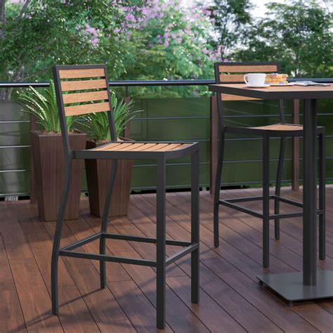 Flash Furniture All Weather Patio Bar Stool With Poly Resin Slats