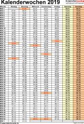 Kalenderwochen werden insbesondere im bereich projektmanagement, bei. Kalenderwochen 2019 mit Vorlagen für Excel, Word & PDF