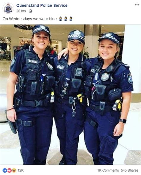Queensland Police Officers Sparks Compliments On Facebook Daily Mail