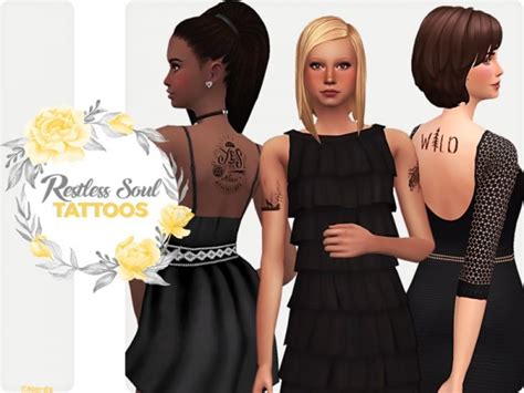 The Sims Resource Restless Soul Tattoos By Nords • Sims 4 Downloads