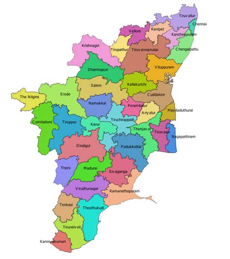 Tamil Nadu District Map Tamil Nadu Government Portal