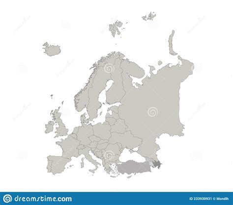 Europe Mapa Estados Individuais Em Branco Ilustração do Vetor