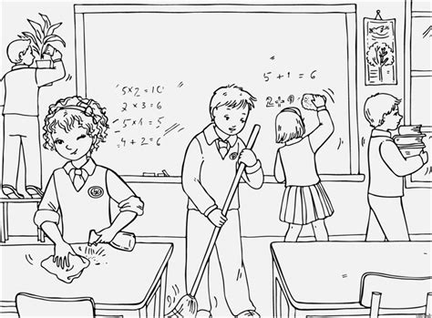 رسومات عن النظافة المدرسية للتلوين