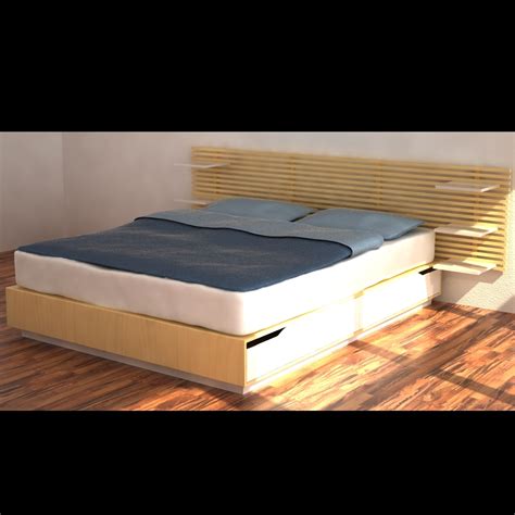 3d Model Bed Ikea Mandal