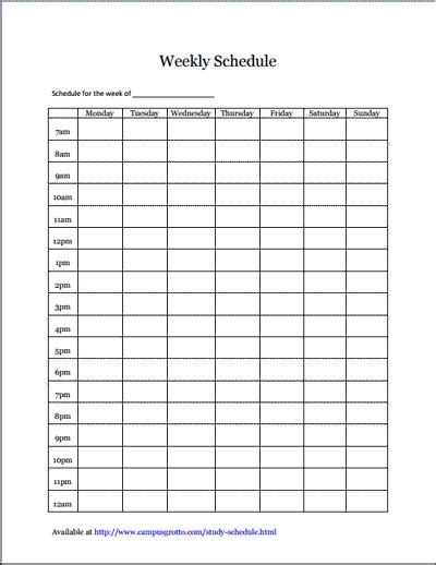 Create A Study Plan Using A Study Schedule Template Campusgrotto