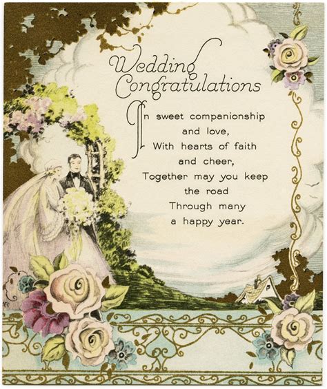 Today as you exchange your vows, you look so perfect for each other. Vintage Wedding Congratulations | Old Design Shop Blog