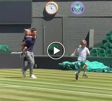 Novak Djokovic Celebrates Wimbledon Win With The Children On Centre Court