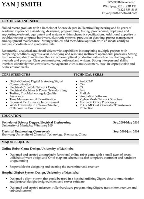 Electrical Engineer Resume Sample | Engineering resume, Functional resume samples, Resume example