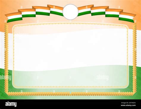 Border Made With India National Flag Brush Stroke Frame Template