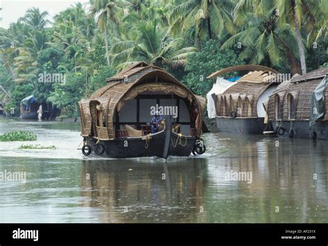 Rice Boat Kerala Backwaters Stock Photo Alamy