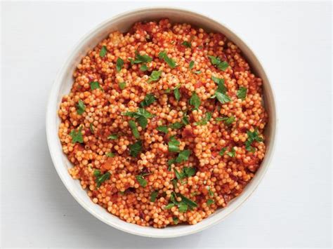 Moroccan lamb meatballs with spiced tomato sauce. Pearl Couscous with Tomato Sauce Recipe | Food Network ...