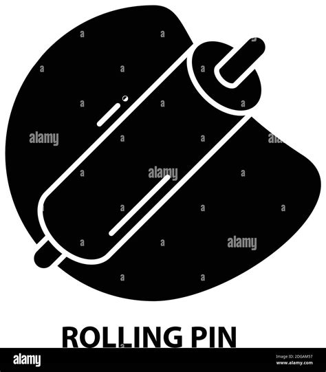 Rolling Pin Icon Black Vector Sign With Editable Strokes Concept