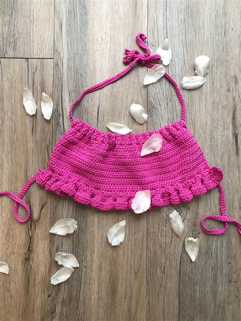 Crochet Ruffle Bikini Top Etsy
