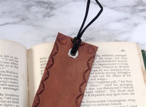 large personalized bookmark leather bookmark handmade tooled etsy