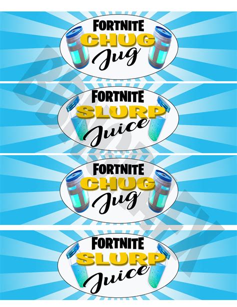 Fortnite Birthday Fortnite Party Water Bottle Labels Slurp Etsy