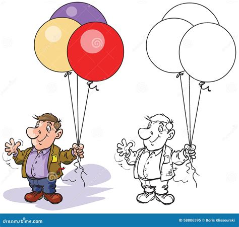 Man Balloon Seller Stock Illustration Illustration Of Character