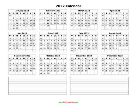 2022 Calendar Printable Free 2022 Calendar