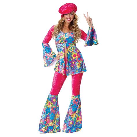 Hippie Costume For Women Adult 60s 70s Halloween Fancy Dress Ebay