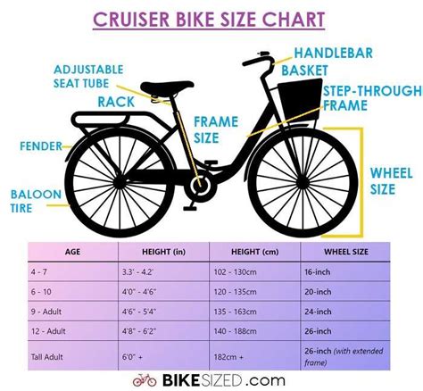 Cruiser Bike Size Chart By Height Beach Cruiser Tips And Guide