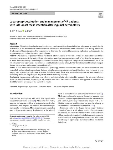 Laparoscopic Evaluation And Management Of 47 Patients With Late Onset