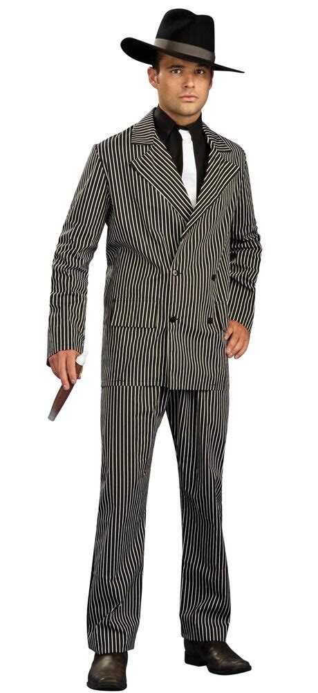 Mens Striped Adult Gangster Costume Mr Costumes