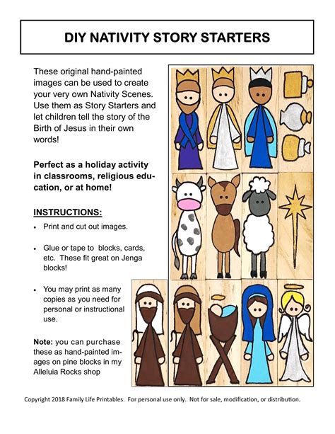 Diy Nativity Story Starters Nativity Scene Images Create Etsy The