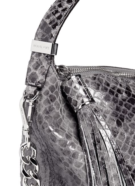 Michael Kors Weston Medium Snakeskin Print Shoulder Bag In Animal Print