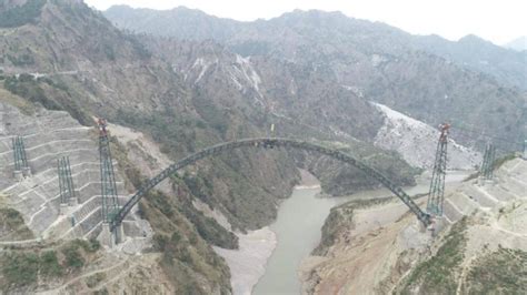 Arch Of Worlds Highest Railway Bridge On Chenab Completed Hindustan