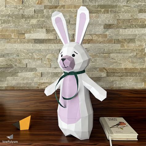 Paper 3d Bunny Papercraft Bunny Box Low Poly Easter Bunny Etsy