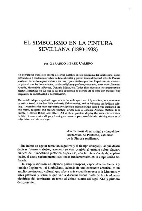 Pdf El Simbolismo En La Pintura Sevillana Si Orar Saben