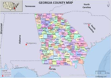 Georgia County Map List Of Counties In Georgia And Seats C0a