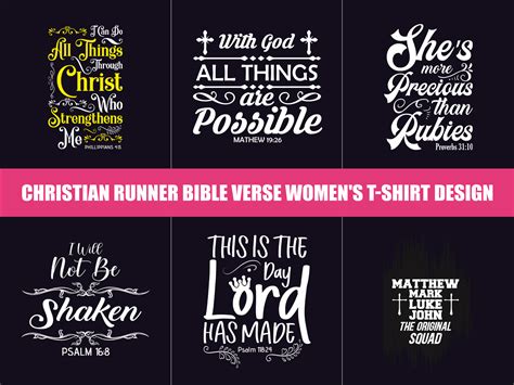 Christian Runner Bible Verse Womens T Shirt Design By Rahnuma Audry On