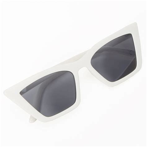 rectangular cat eye sunglasses white claire s us
