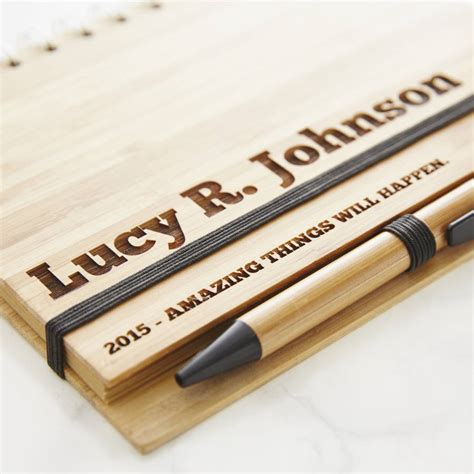 Personalised Wooden Notebook Set For Her By Sophia Victoria Joy