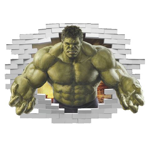 Pudcoco 3d Removable The Avengers Hulk Wall Waterproof Decals Art Pvc